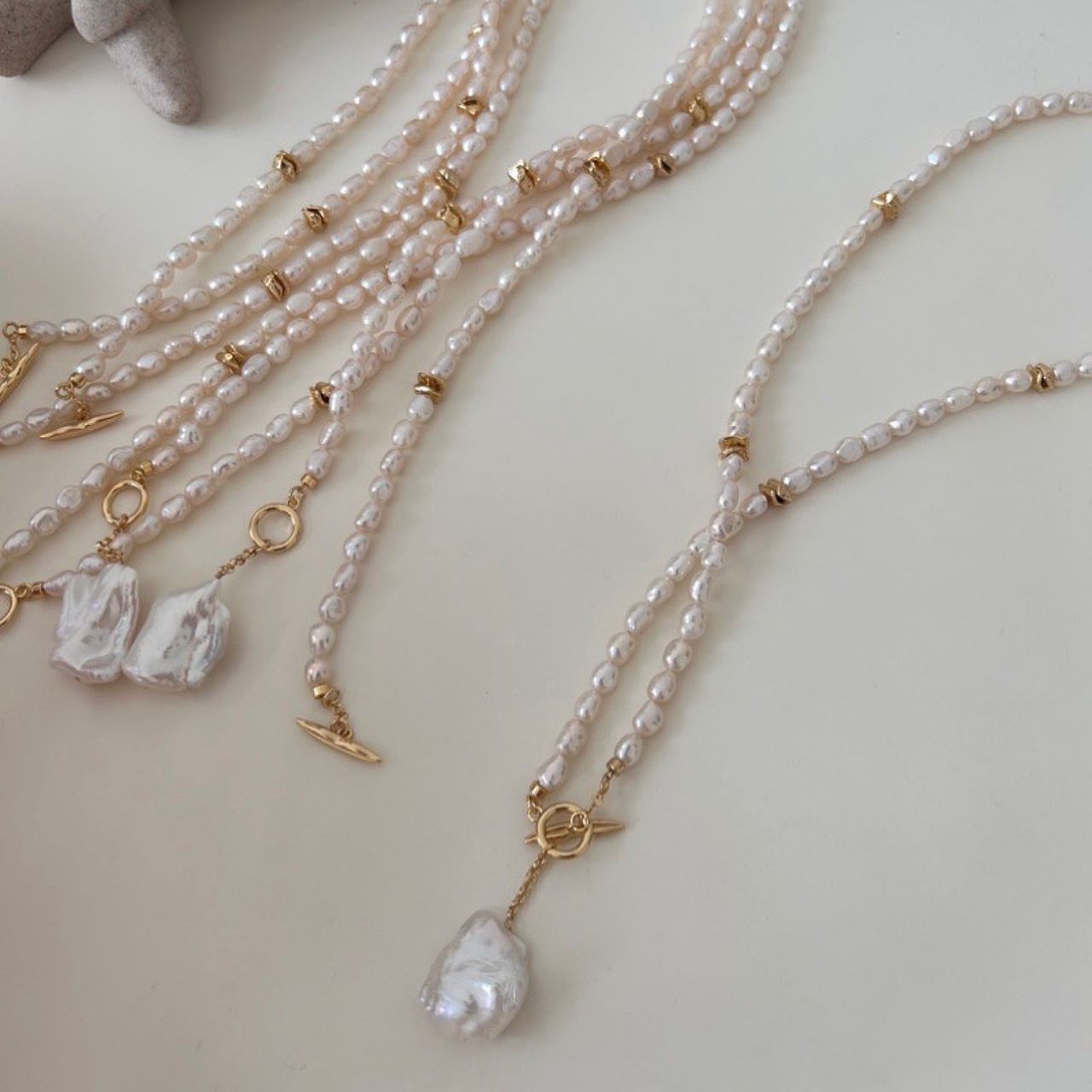 3-4mm baroque pearl necklace