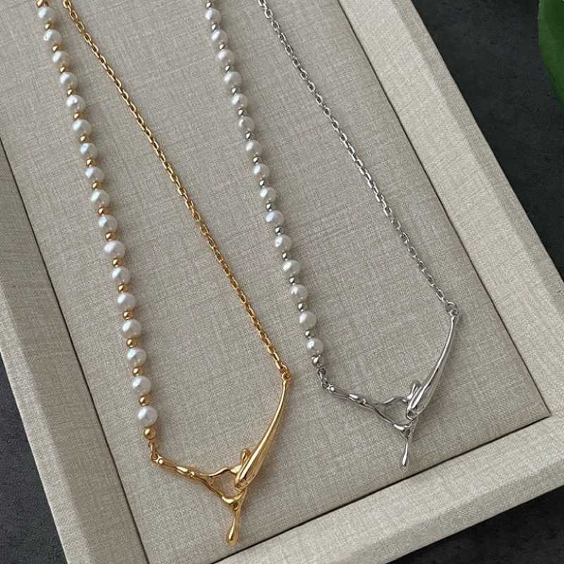 5-6mm Natural Freshwater Pearl Tree Branch Necklace