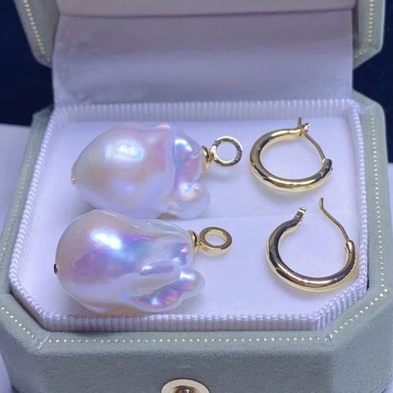 15-20mm Freshwater Baroque Pearl Drop Earrings