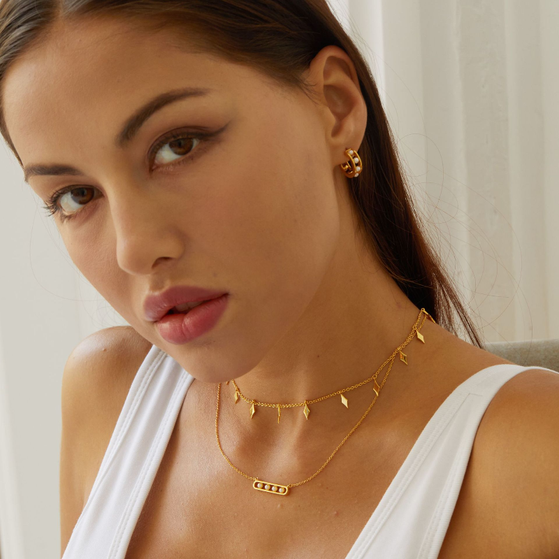 C Shape Freshwater Pearl Earrings