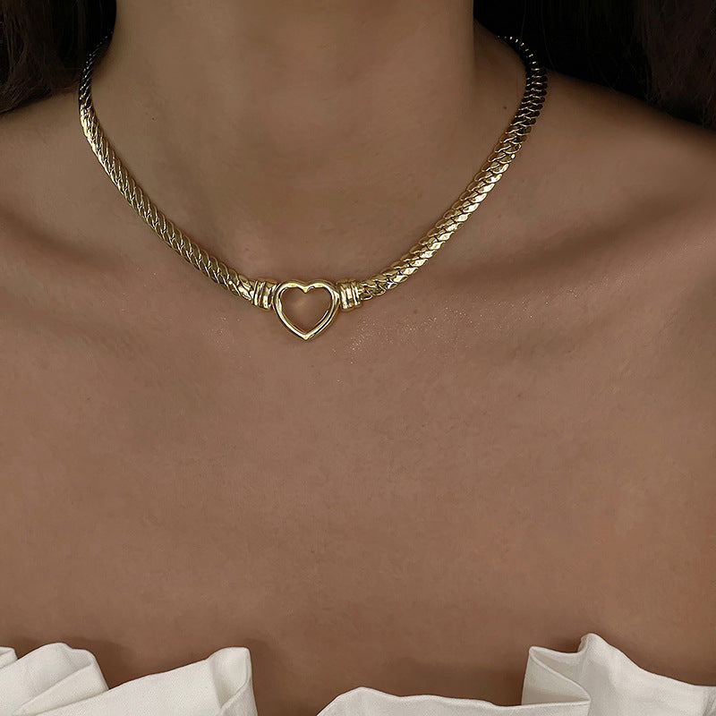 Cuban Chain Heart Necklace