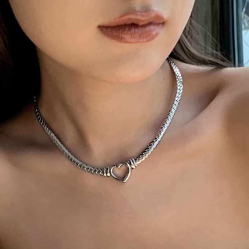 Cuban Chain Heart Necklace