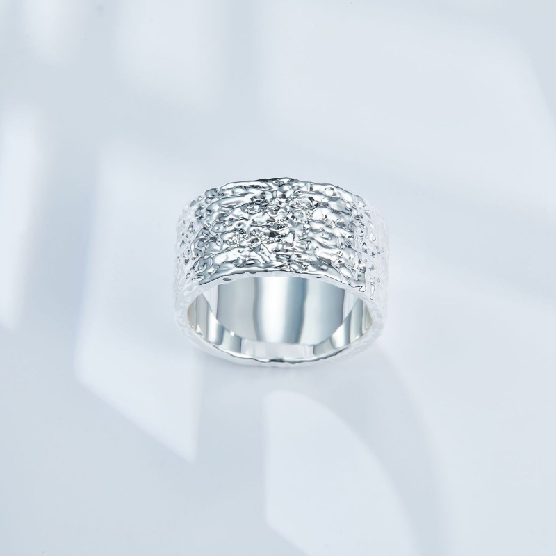 Tin Foil Pattern Couple Ring