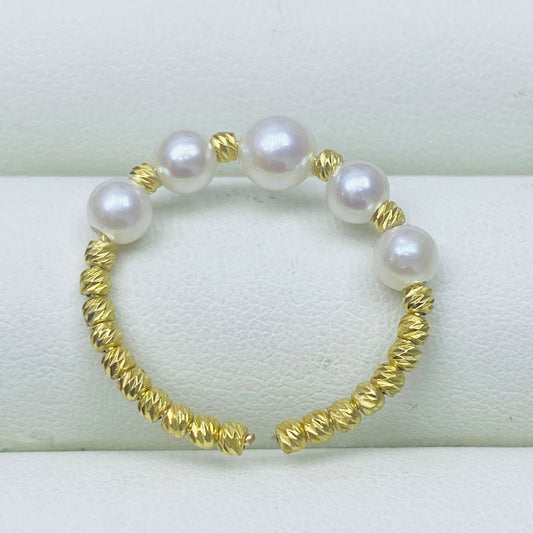 4-5mm Freshwater Pearl Ring With S925 Sterling Silver