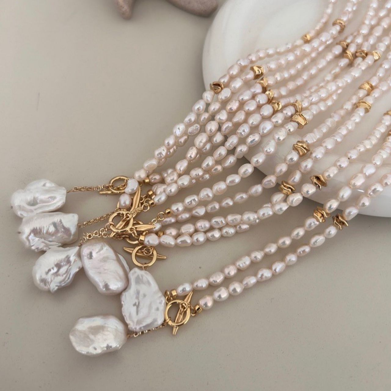 3-4mm baroque pearl necklace