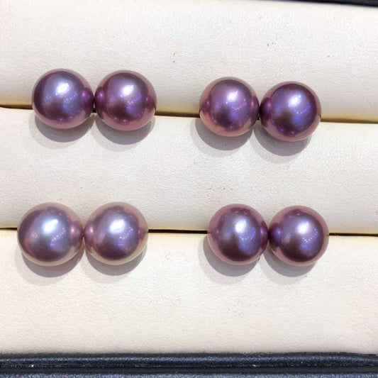 10-11mm Freshwater Edison Purple Pearl Stud Earrings