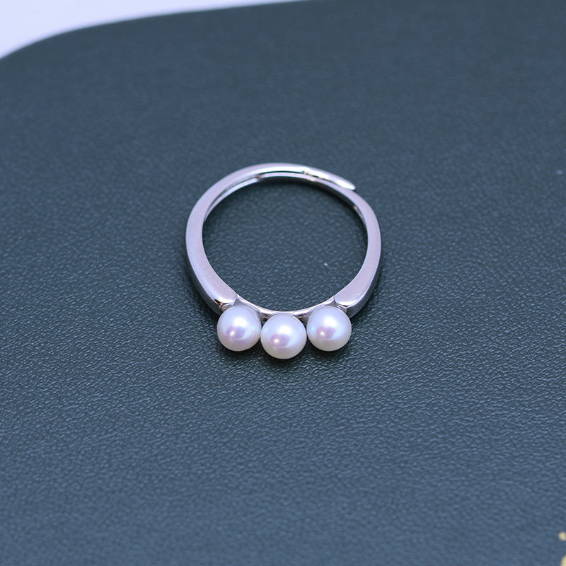 4-4.5mm Freshwater Pearl Ring & 925 Sterling Sliver