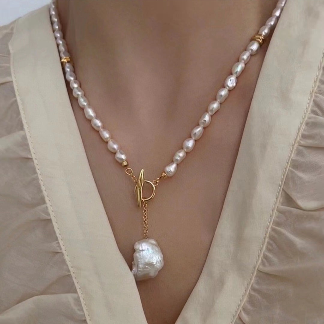 3-4mm baroque pearl necklace