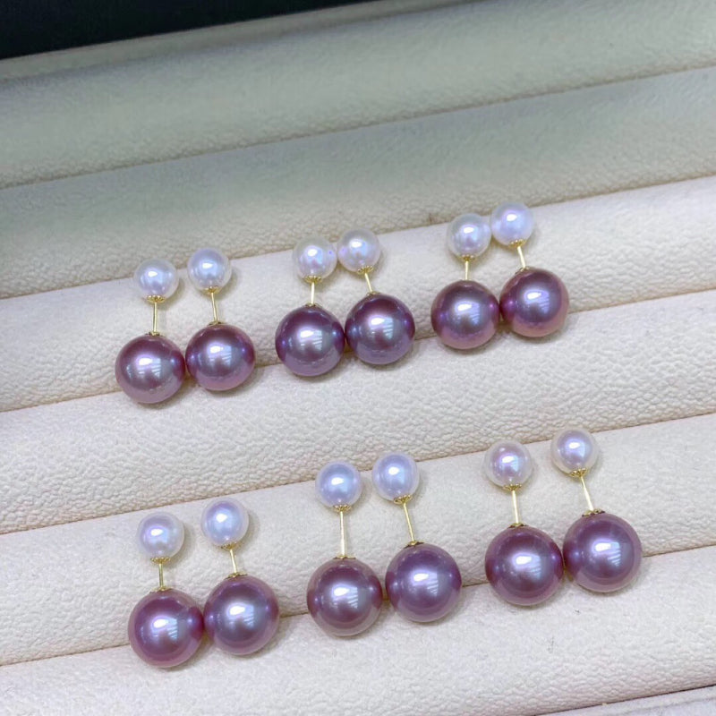 6-7mm & 11-12mm Double Bead Classic Stud Earrings