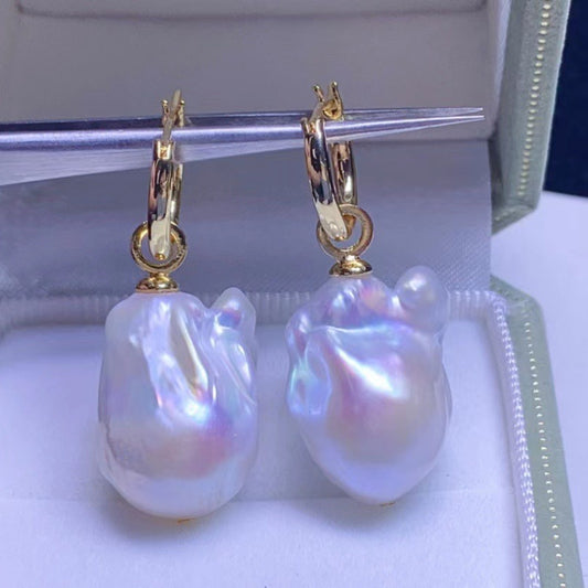 15-20mm Freshwater Baroque  Pearl Drop Earrings