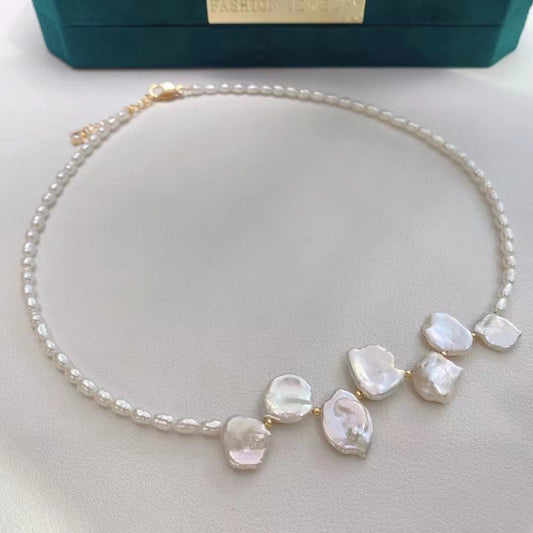 Freshwater Petal Baroque Pearl Necklace