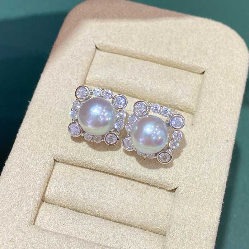 7-8mm Japanese Seawater Akoya Pearl Stud Earrings