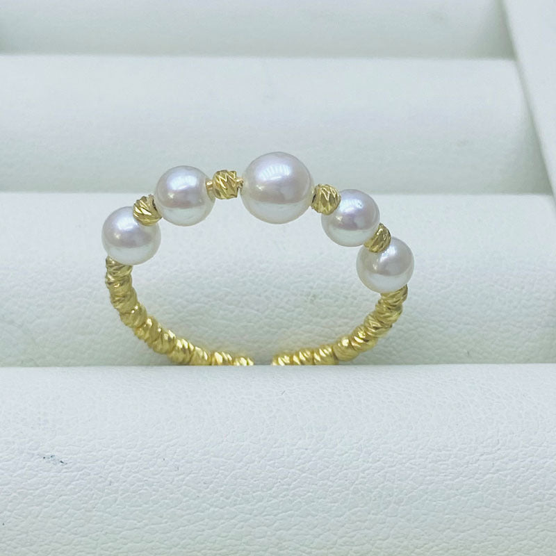 4-5mm Freshwater Pearl Ring With S925 Sterling Silver