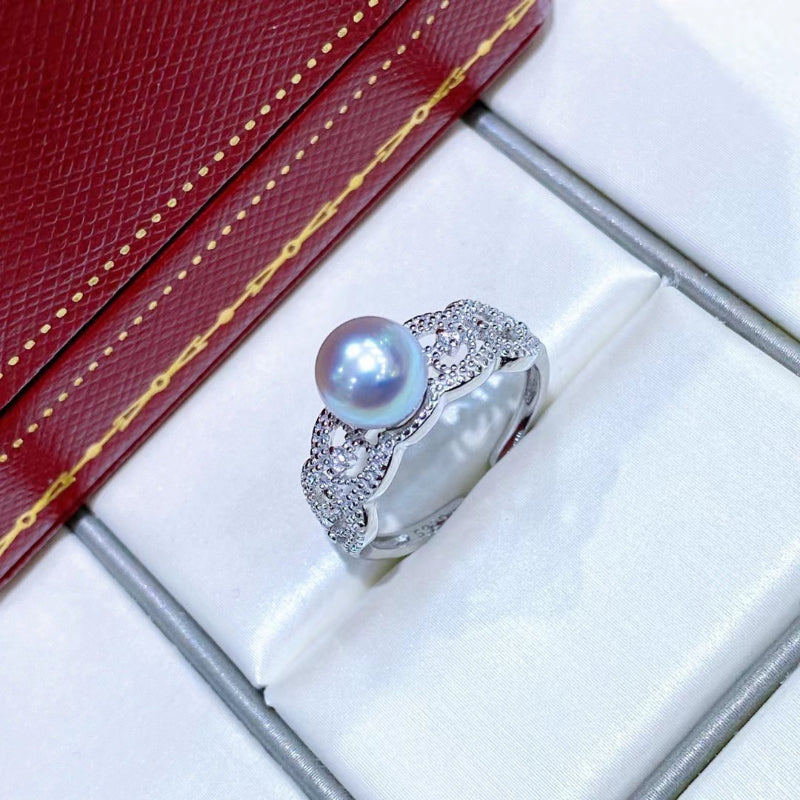 Vintage Lace 6.5-7mm Japanese Akoya Pearl Ring