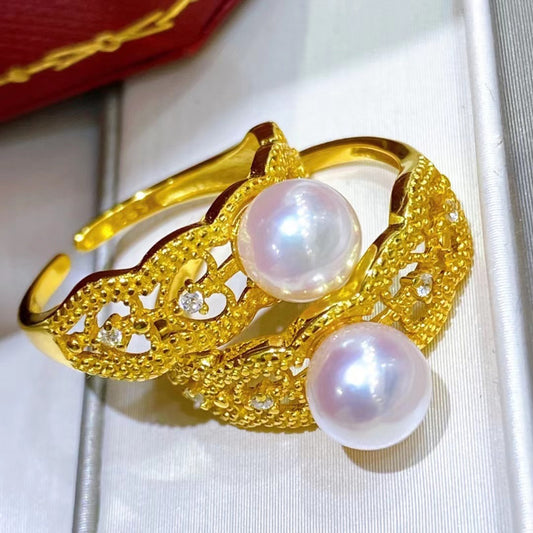 6-7mm Freshwater Pearl Adjustable Lace Ring