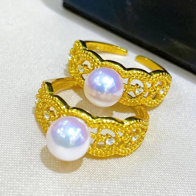 6-7mm Freshwater Pearl Adjustable Lace Ring