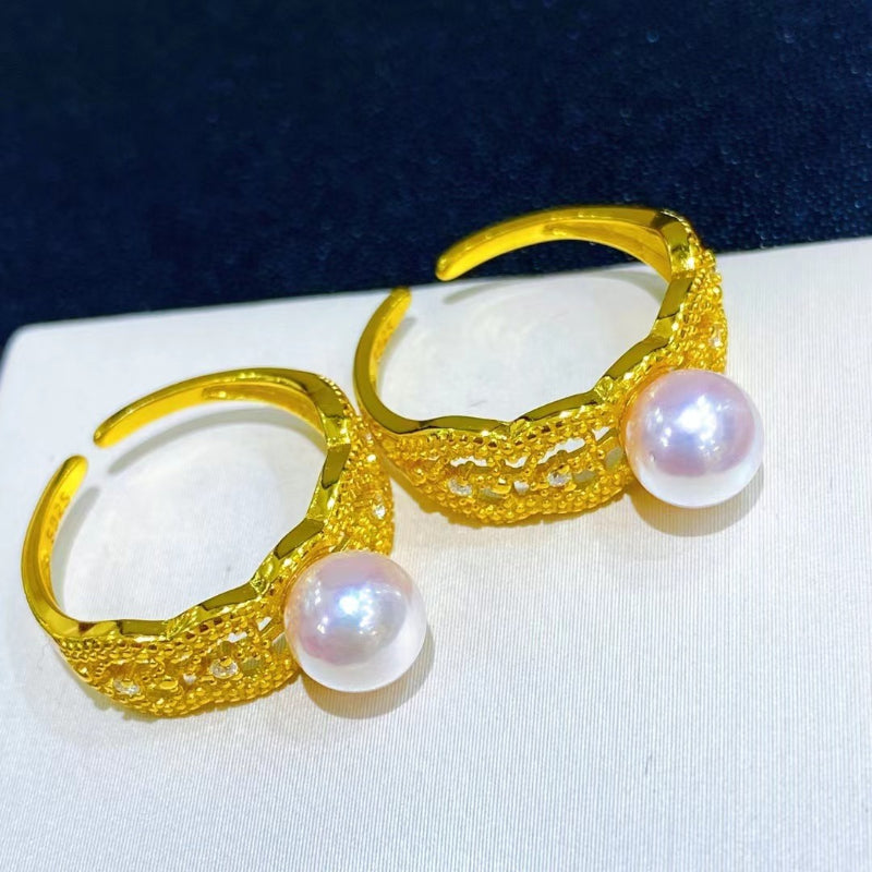 6-7mm Freshwater Pearl Adjustable Lace Ring