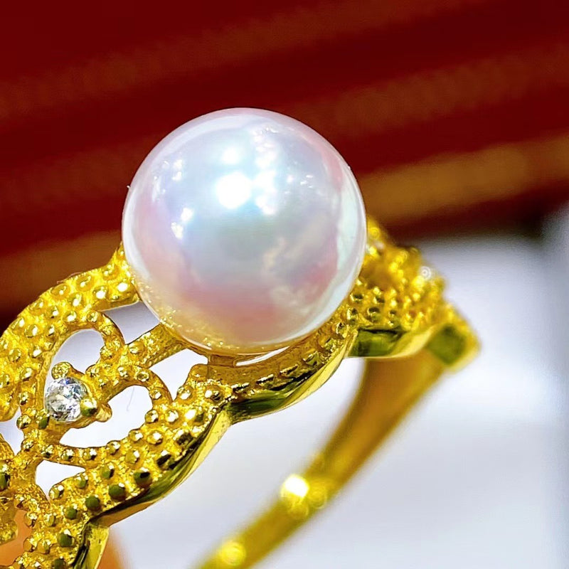 6-7mm Freshwater Pearl Adjustable Lace Ring