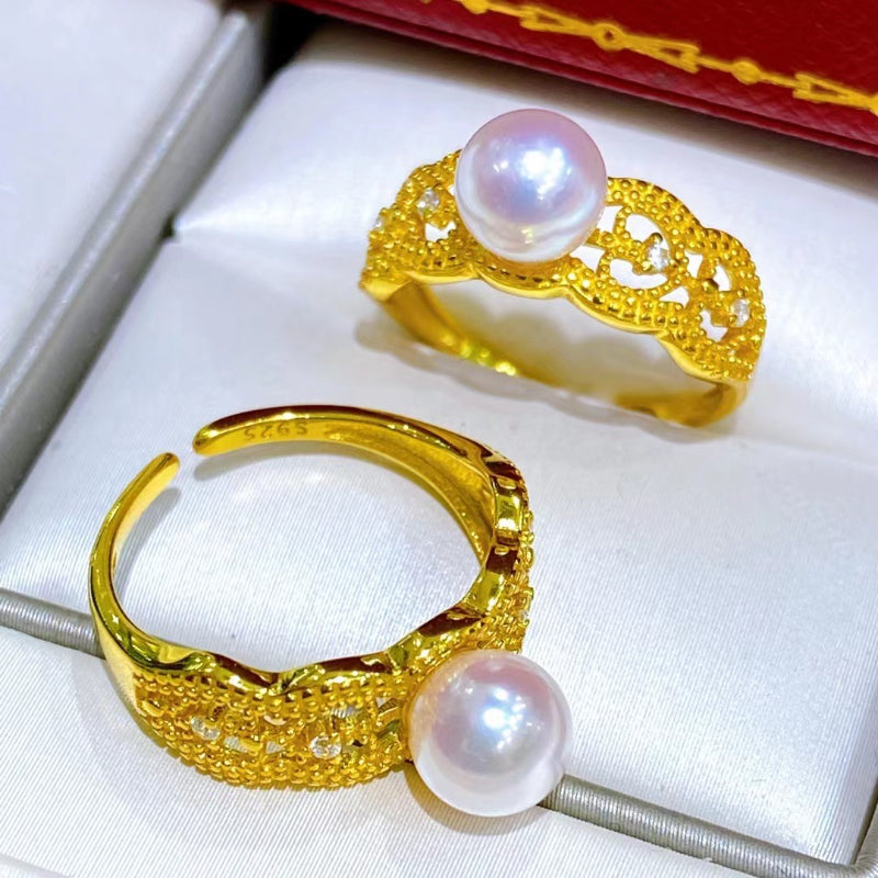 6-7mm Freshwater Pearl Adjustable Lace Ring