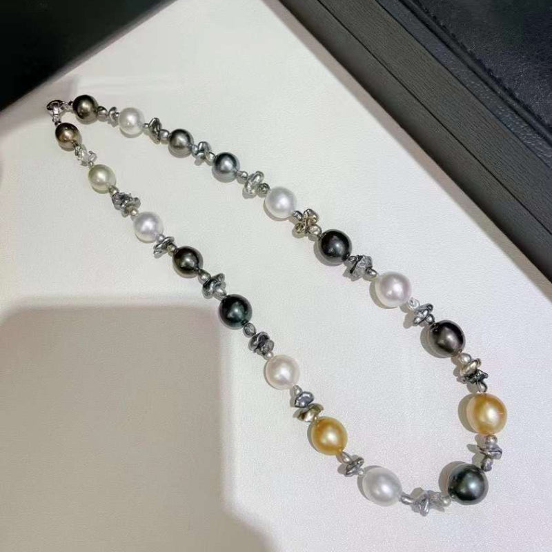 10-12.3mm Three Brothers of the South Sea Pearl Necklace