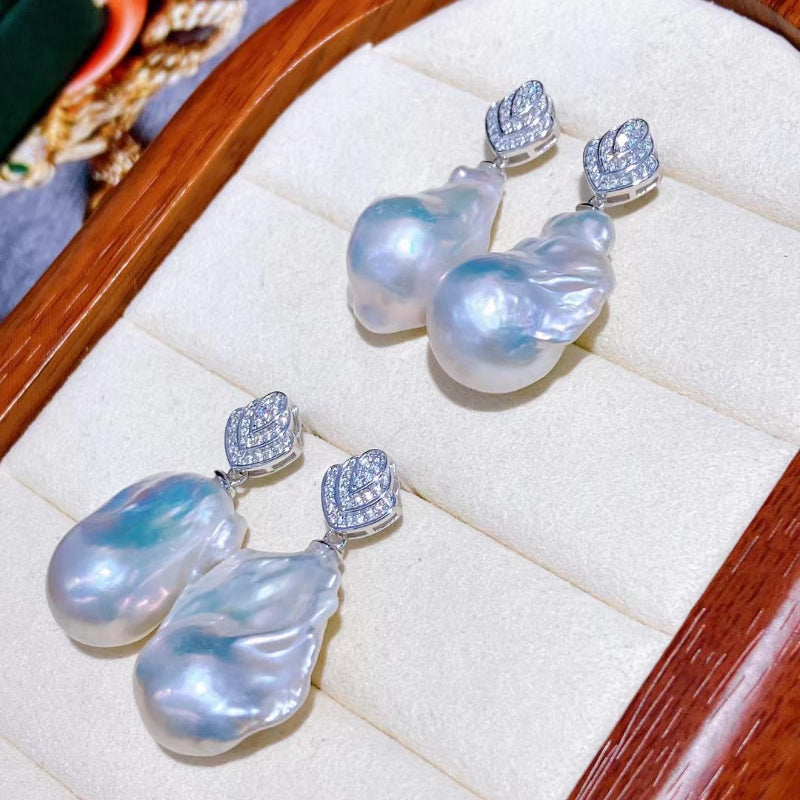 13-16mm Freshwater Baroque Pearl Earrings