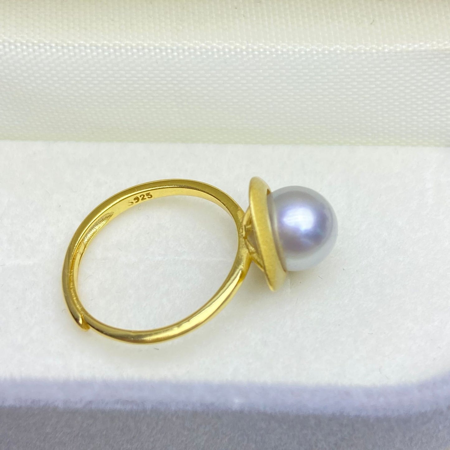 7-8mm Japanese Seawater Pearl Ring & S925 Sterling Silver