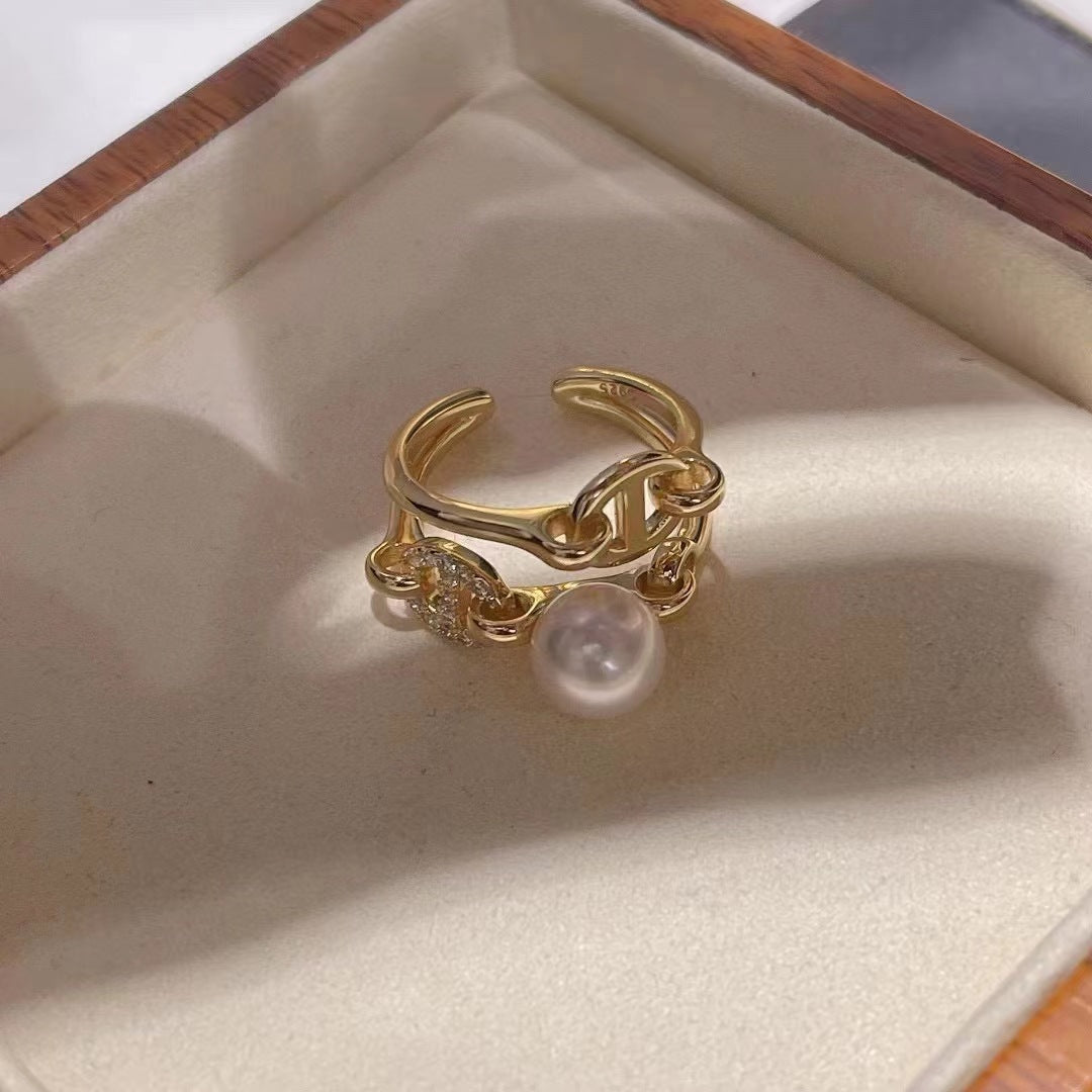 Trendy 7-8mm Freshwater Pearl Ring