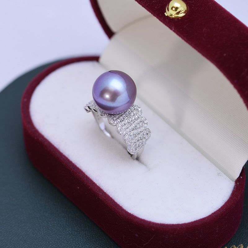 11-12mm Freshwater Pearl S925 Silver Ring (4 color available)