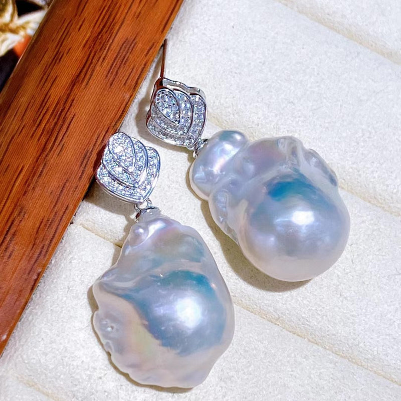 13-16mm Freshwater Baroque Pearl Earrings