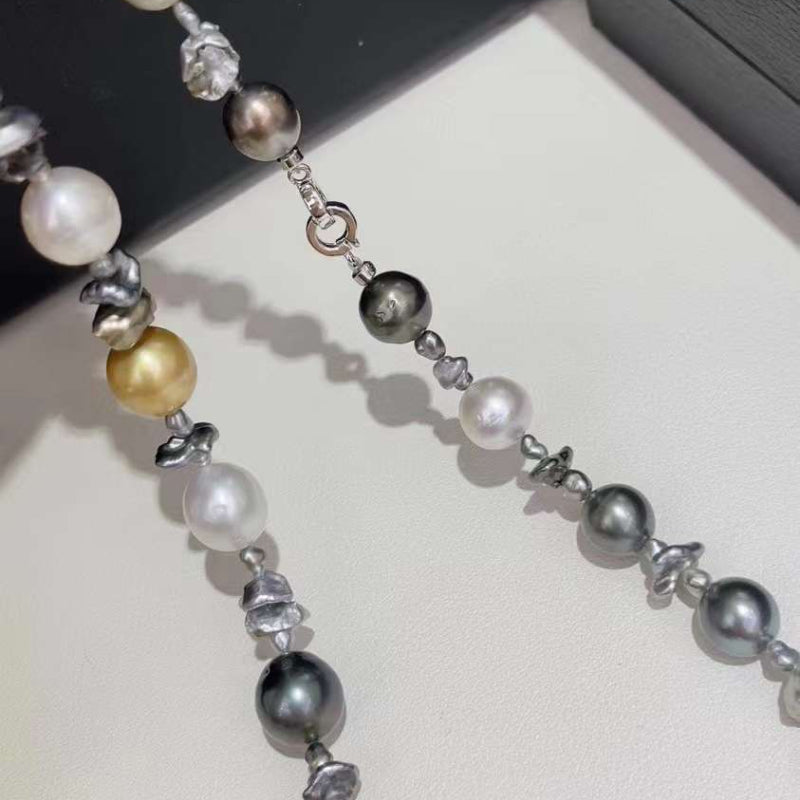 10-12.3mm Three Brothers of the South Sea Pearl Necklace