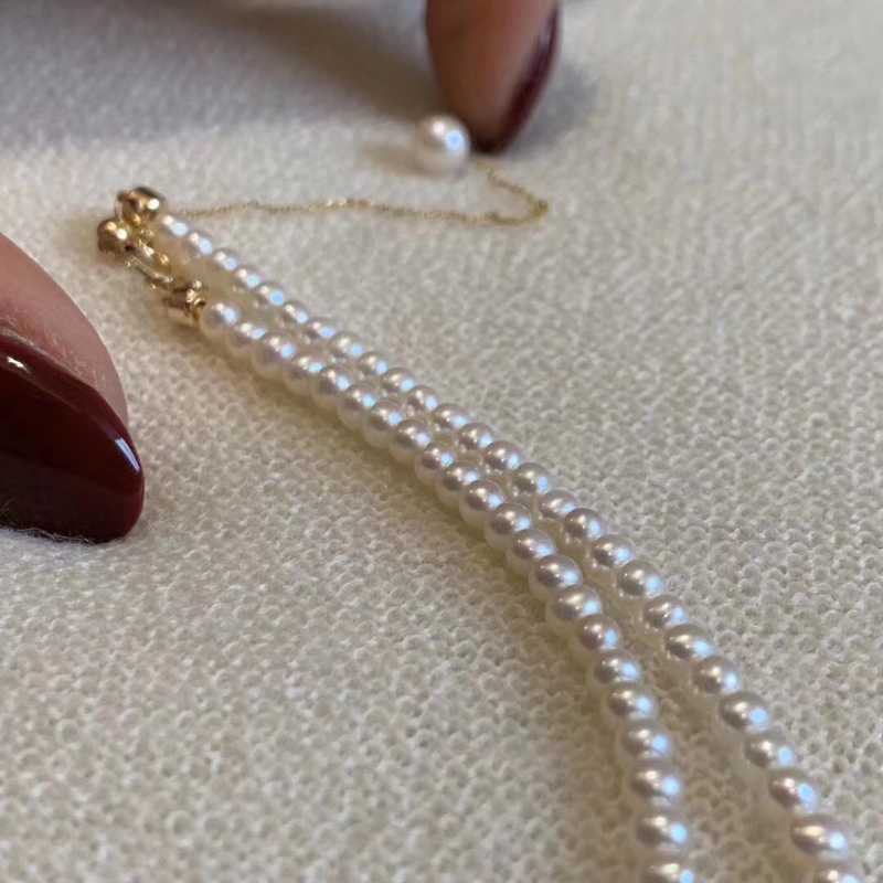 4-4.5mm AAAAAA Grade Freshwater Pearl Necklace In 18k Gold