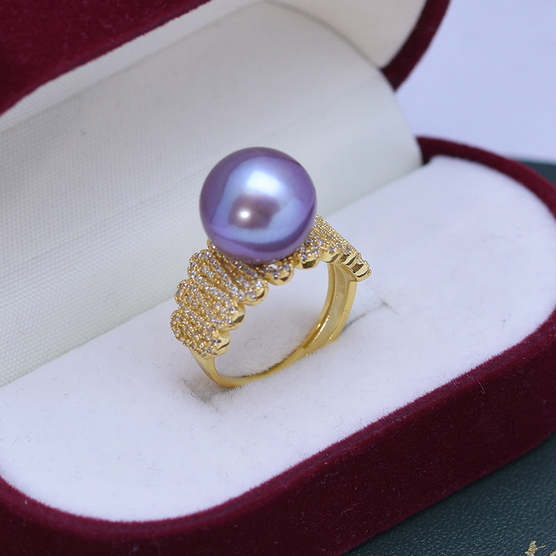 11-12mm Freshwater Pearl S925 Silver Ring (4 color available)