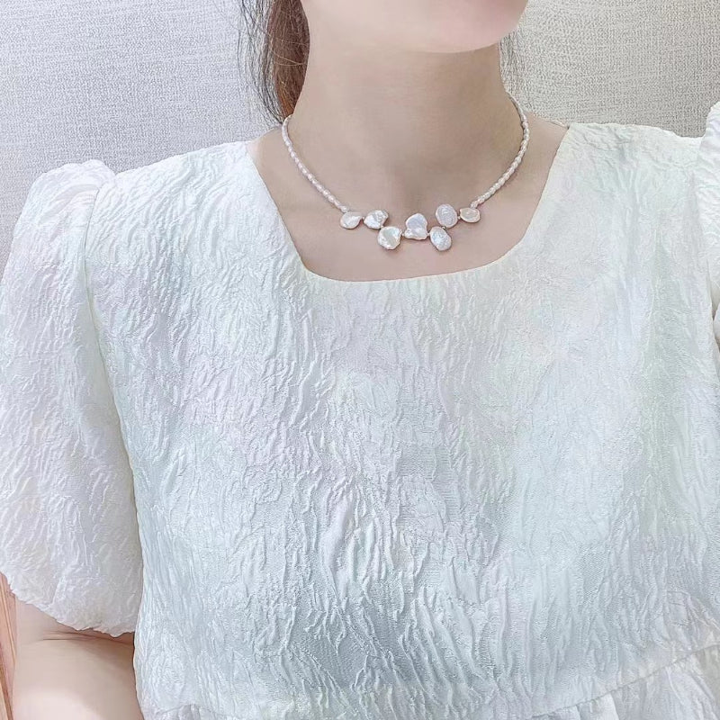 Freshwater Petal Baroque Pearl Necklace