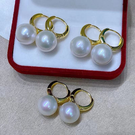 11-12mm Freshwater Edison White Pearl Earrings