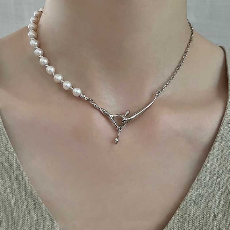 5-6mm Natural Freshwater Pearl Tree Branch Necklace