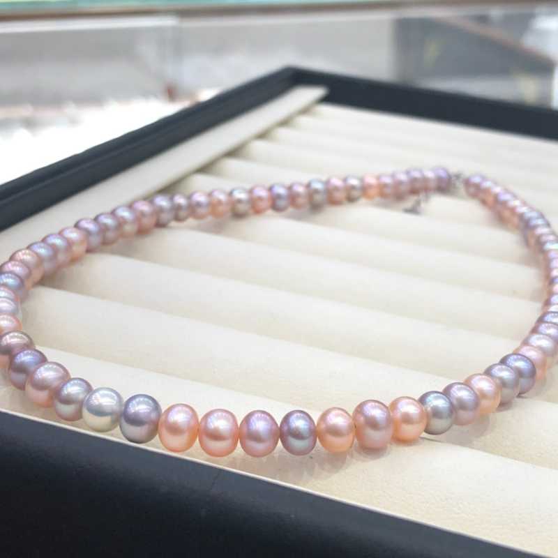 5-6mm Freshwater Pearl Candy Color Necklace