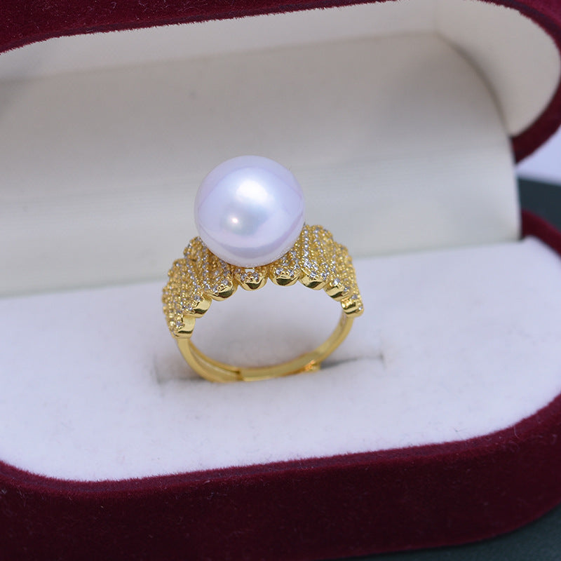 11-12mm Freshwater Pearl S925 Silver Ring (4 color available)