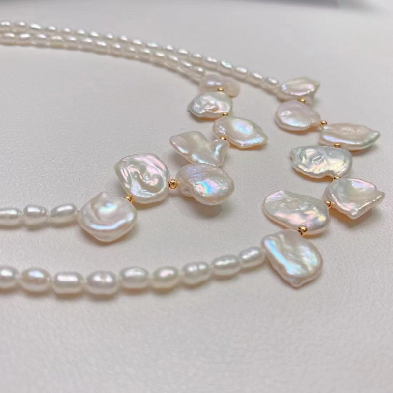 Freshwater Petal Baroque Pearl Necklace