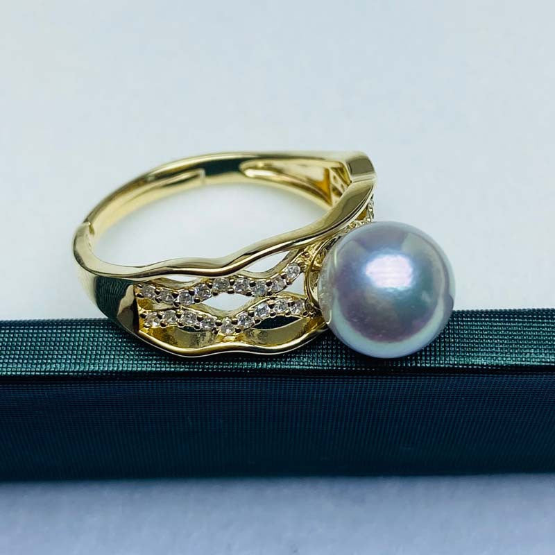 Vintage 7-8mm Japanese Akoya Pearl Ring