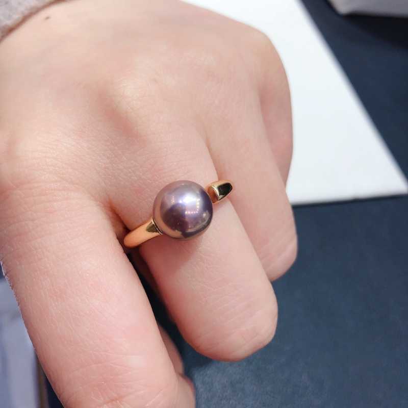 9-10mm Freshwater Edison Purple Pearl Ring & 925 Sterling Sliver