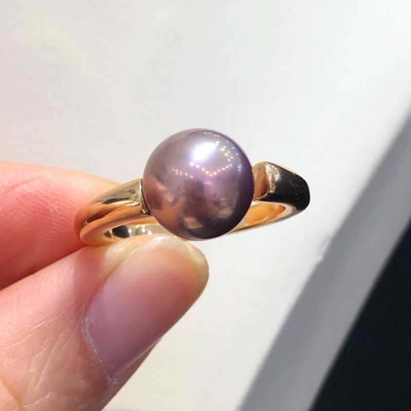 9-10mm Freshwater Edison Purple Pearl Ring & 925 Sterling Sliver