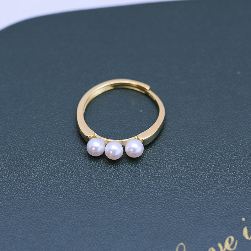 4-4.5mm Freshwater Pearl Ring & 925 Sterling Sliver