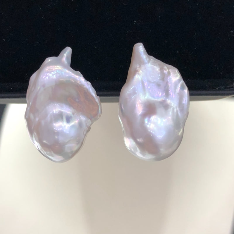 Freshwater Baroque Pearl Stud Earrings In S925 Sterling Silver