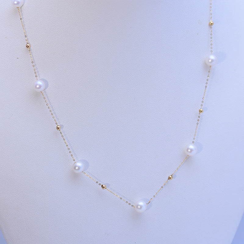 Gypsophila 6-7mm Freshwater Pearl Necklace Clavicle Chain