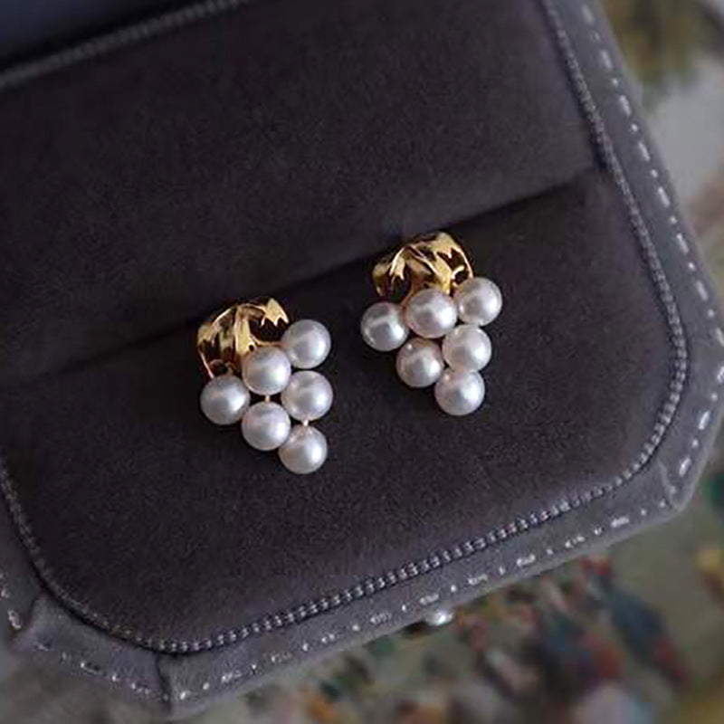 3-4mm Freshwater Pearl Grape Stud Earrings