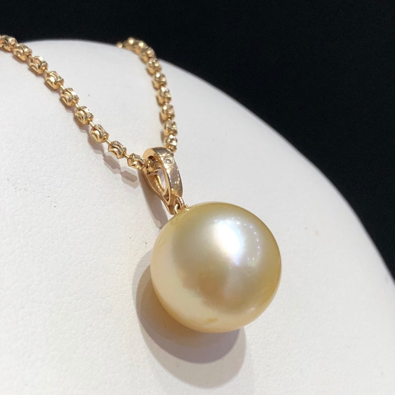 12-13mm South Sea Gold Pearl Pendant & 18k Solid Gold