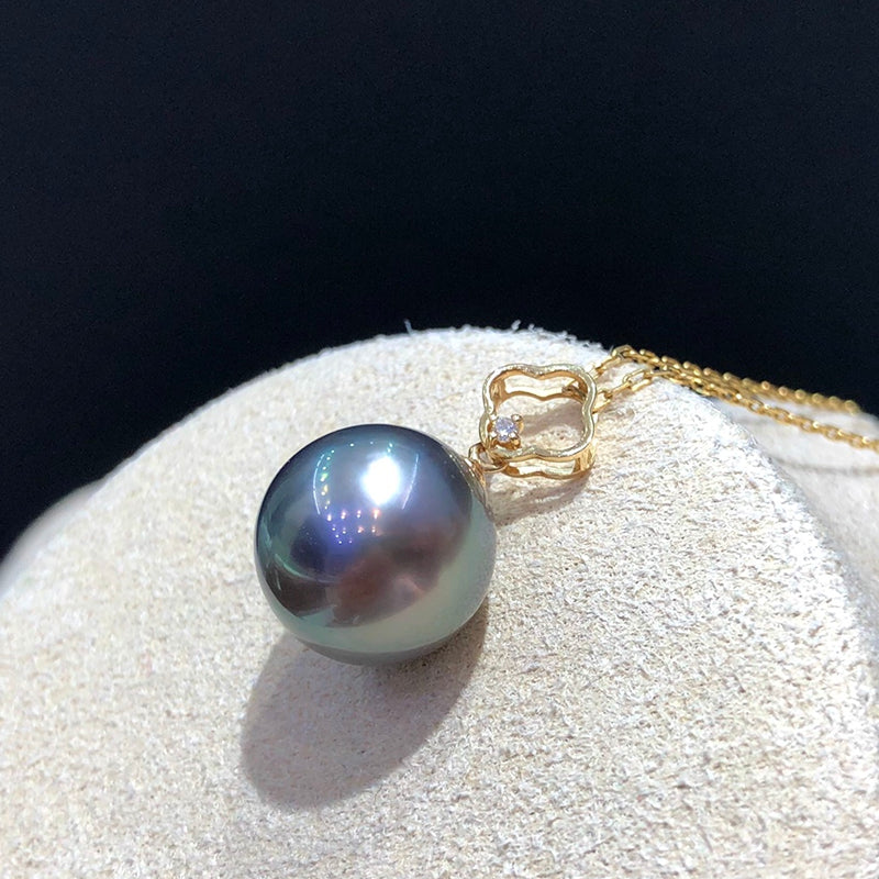 12-13mm Tahitian Seawater Pearl Pendant & 18k Solid Gold