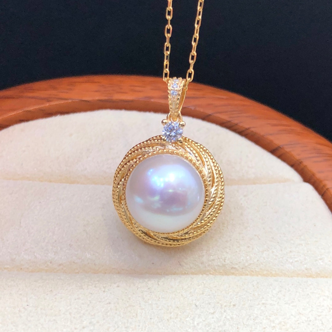 11-12mm Edison White Pearl Pendant & 925 Sterling Silver