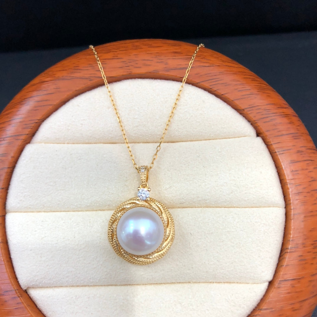 11-12mm Edison White Pearl Pendant & 925 Sterling Silver