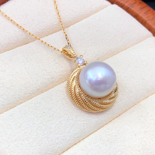 11-12mm Edison White Pearl Pendant & 925 Sterling Silver